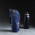 Blue Handmade Cotton 1L Water Bottle Cover