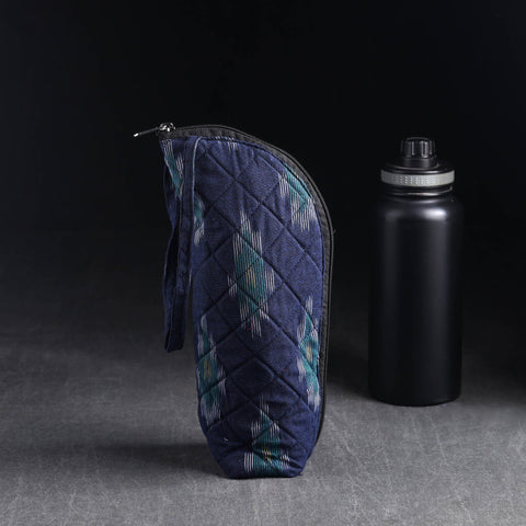 Blue Handmade Cotton 1L Water Bottle Cover