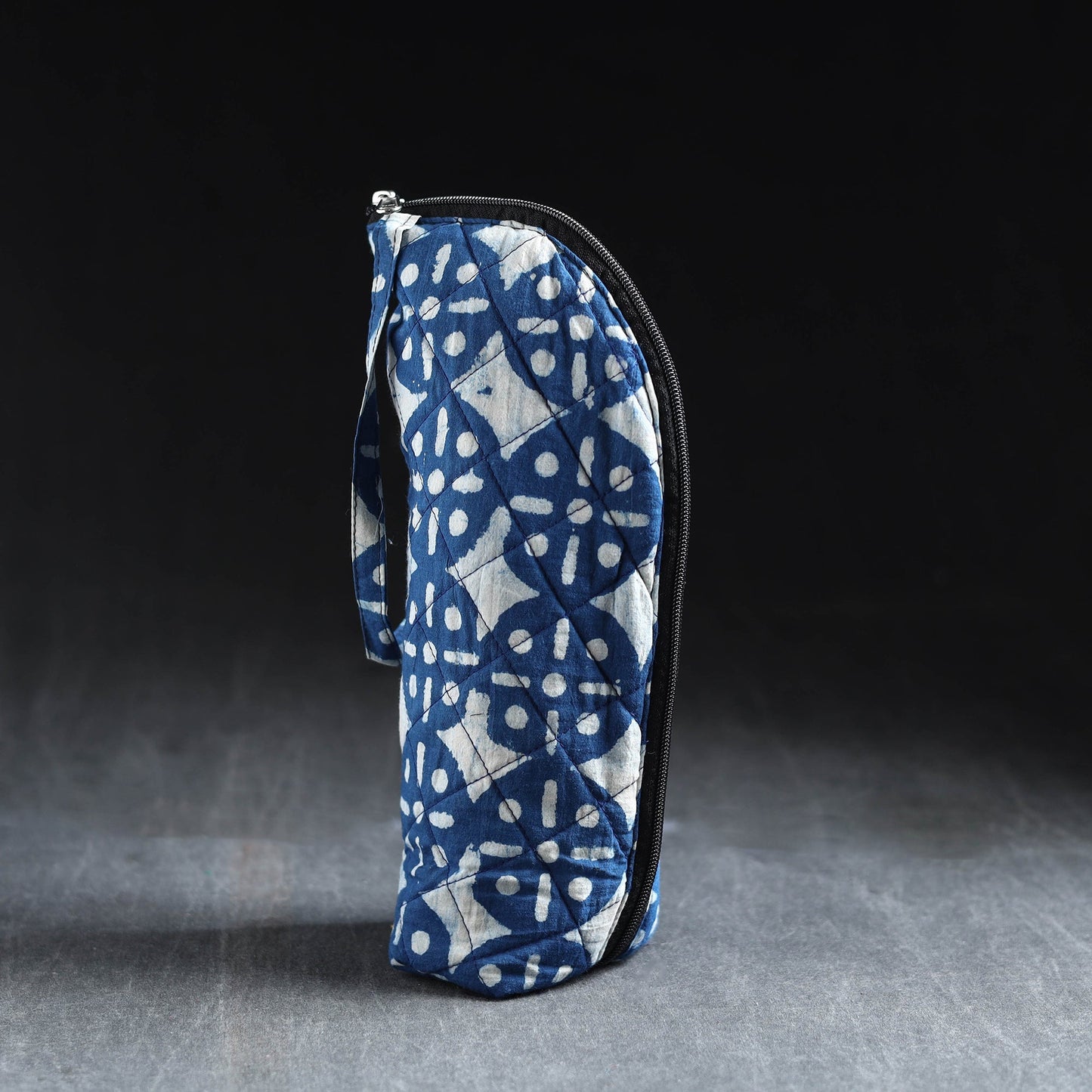 Blue Handmade Cotton 1L Water Bottle Cover