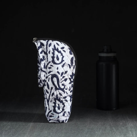 Blue Handmade Cotton 1L Water Bottle Cover