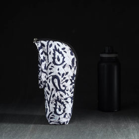 Blue Handmade Cotton 1L Water Bottle Cover