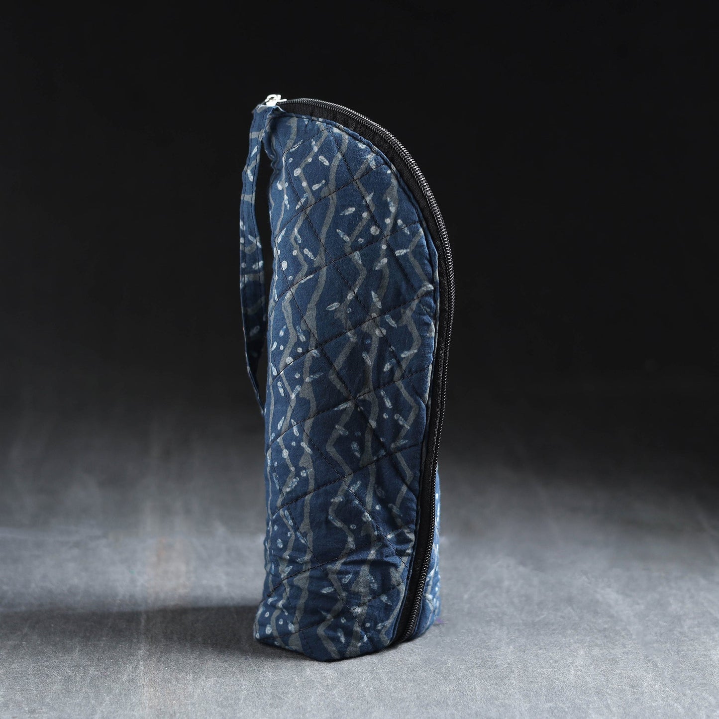 Blue Handmade Cotton 1L Water Bottle Cover