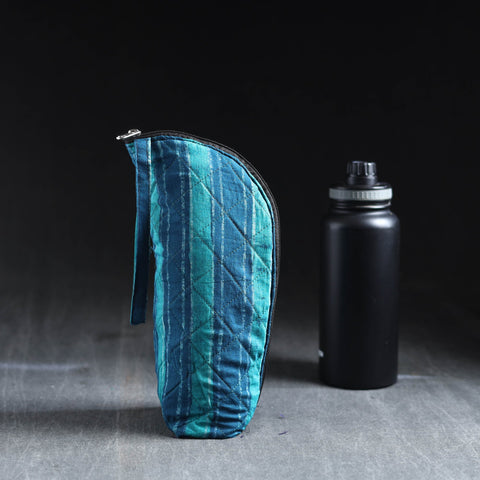 Blue Handmade Cotton 1L Water Bottle Cover