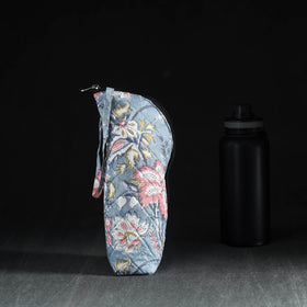 Blue Handmade Cotton 1L Water Bottle Cover