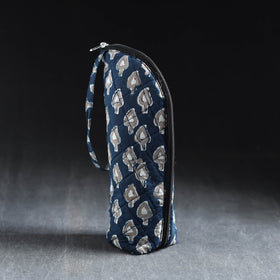 Blue Handmade Cotton 1L Water Bottle Cover