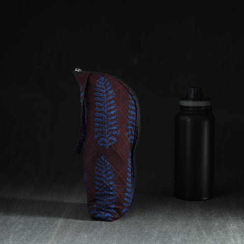 Blue Handmade Cotton 1L Water Bottle Cover