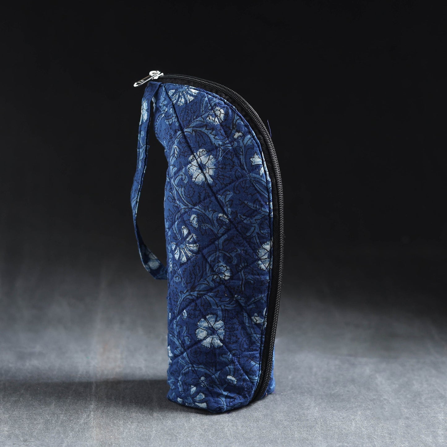 Blue Handmade Cotton 1L Water Bottle Cover