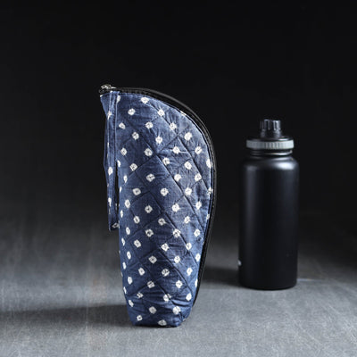 Blue Handmade Cotton 1L Water Bottle Cover