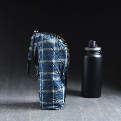 Blue Handmade Cotton 1L Water Bottle Cover