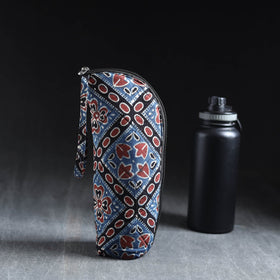 Blue Handmade Cotton 1L Water Bottle Cover