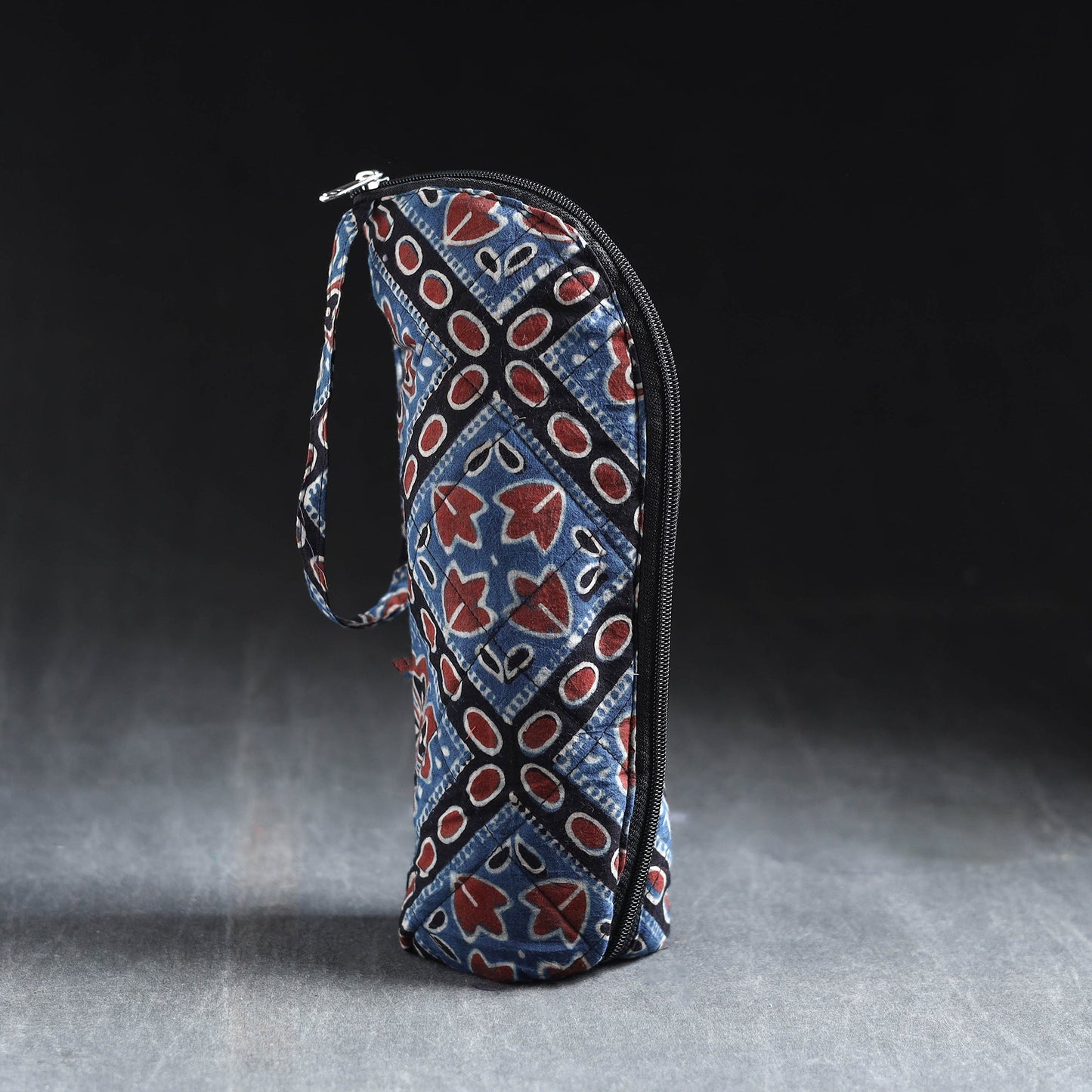 Blue Handmade Cotton 1L Water Bottle Cover