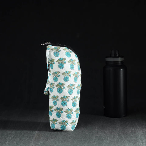 Blue Handmade Cotton 1L Water Bottle Cover
