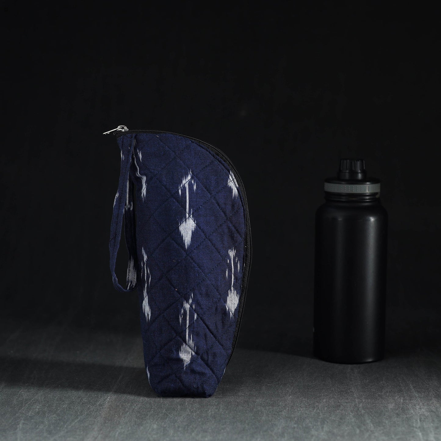 Blue Handmade Cotton 1L Water Bottle Cover