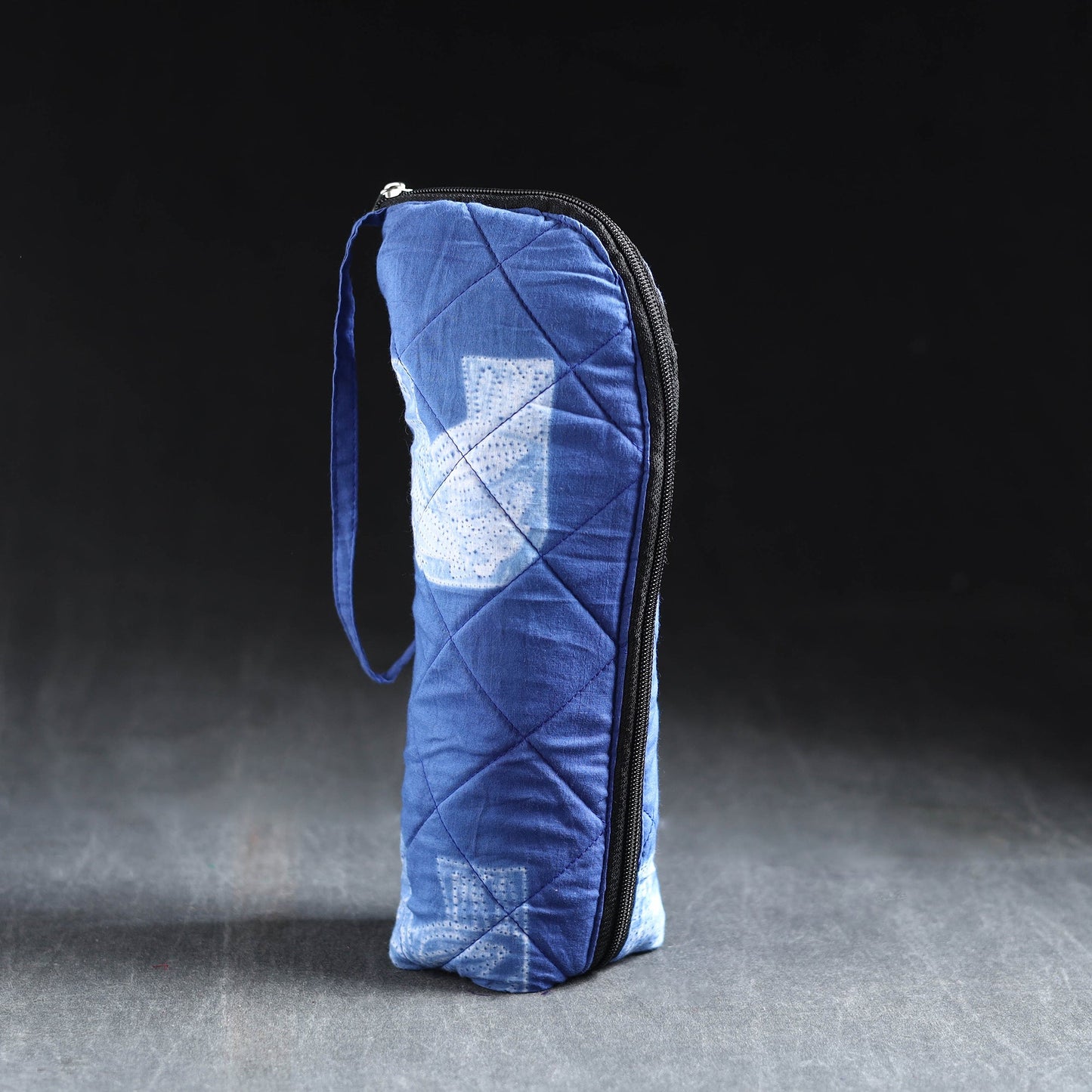 Blue Handmade Cotton 1L Water Bottle Cover