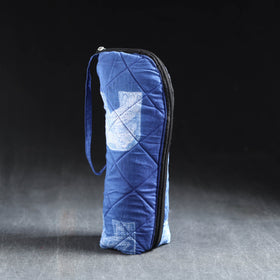 Blue Handmade Cotton 1L Water Bottle Cover