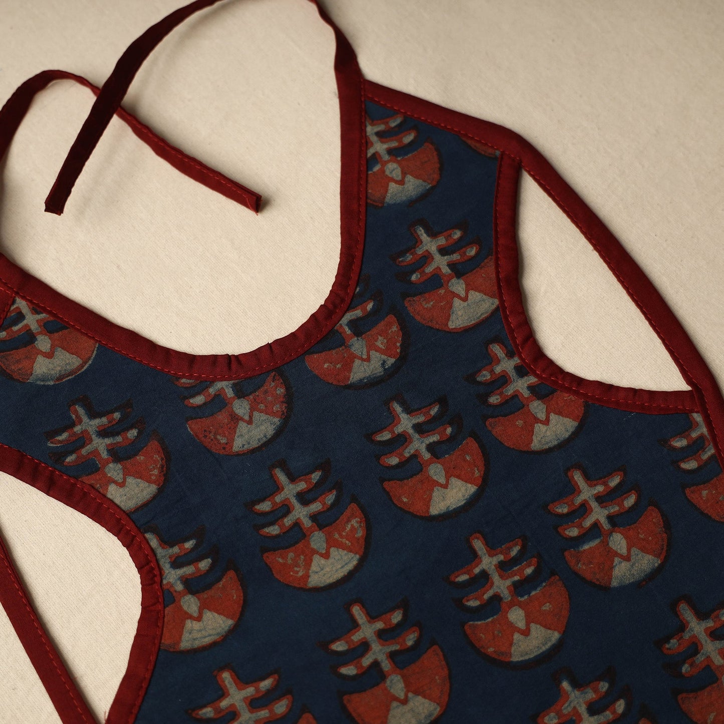 Blue Handmade Cotton Baby Bib