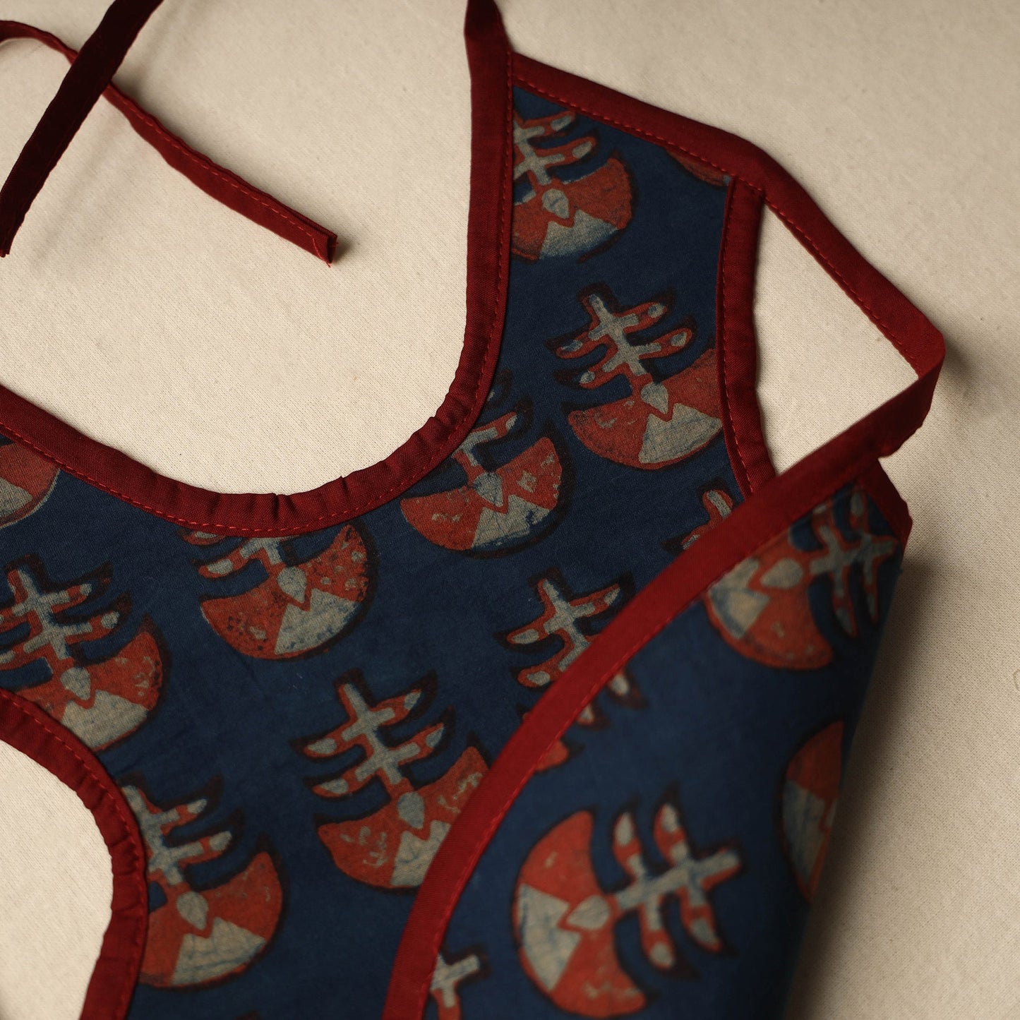 Blue Handmade Cotton Baby Bib