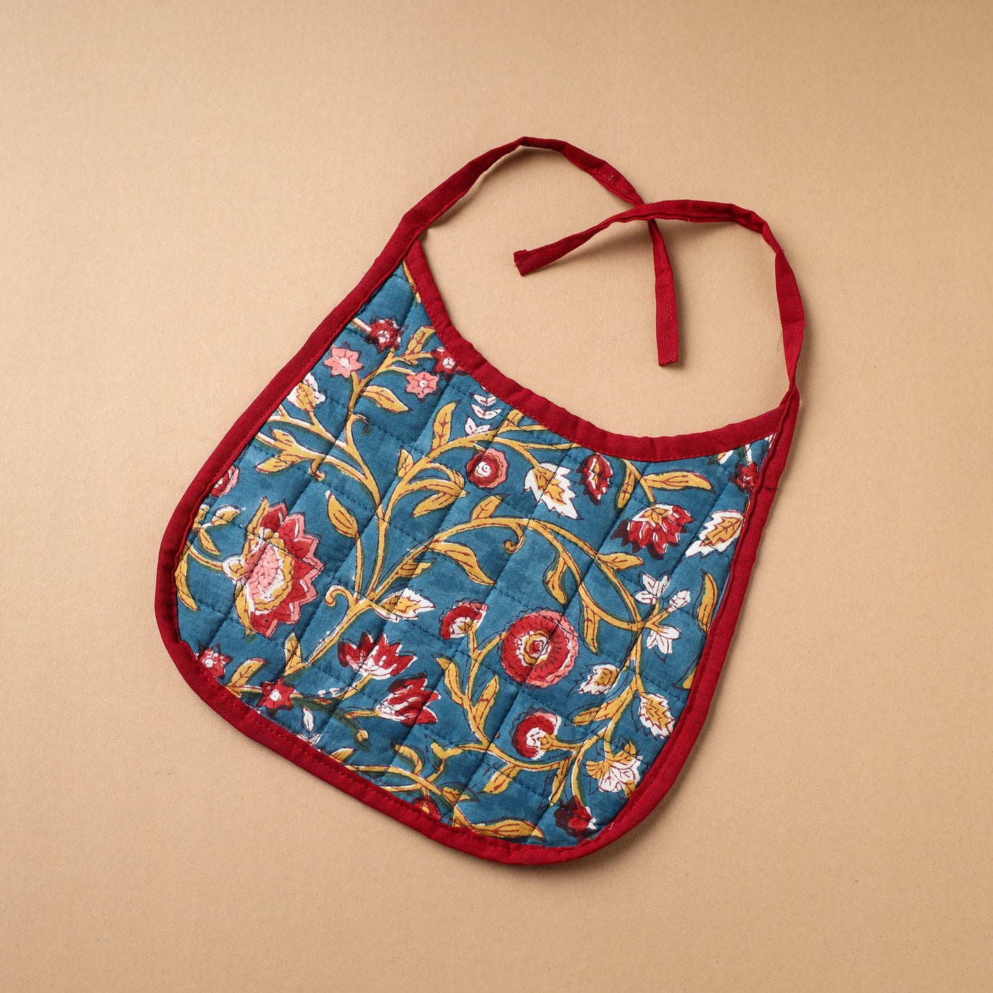 Blue Handmade Cotton Baby Bib