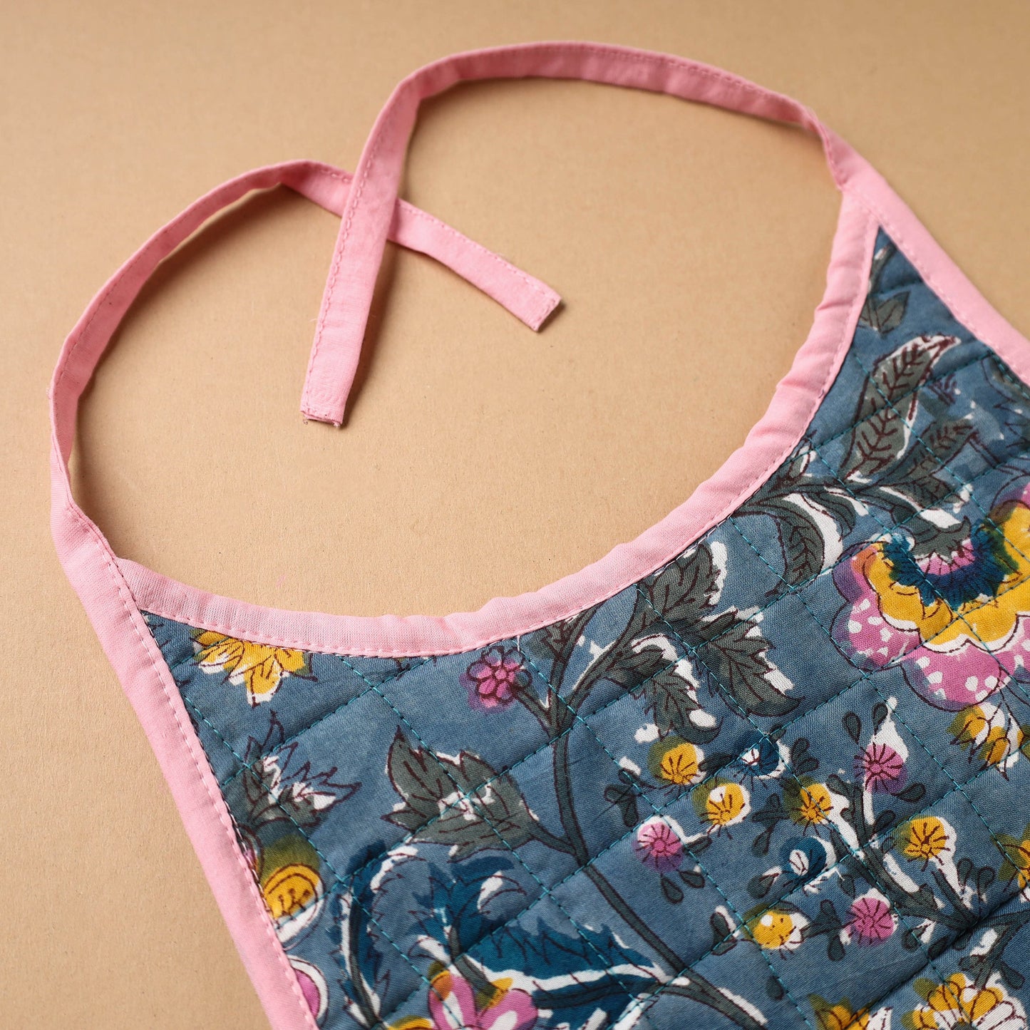 Blue Handmade Cotton Baby Bib