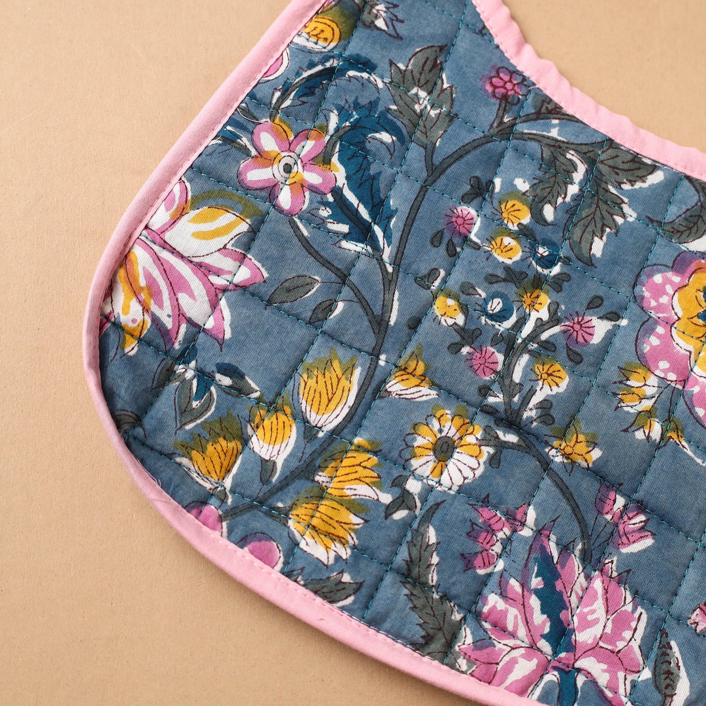 Blue Handmade Cotton Baby Bib