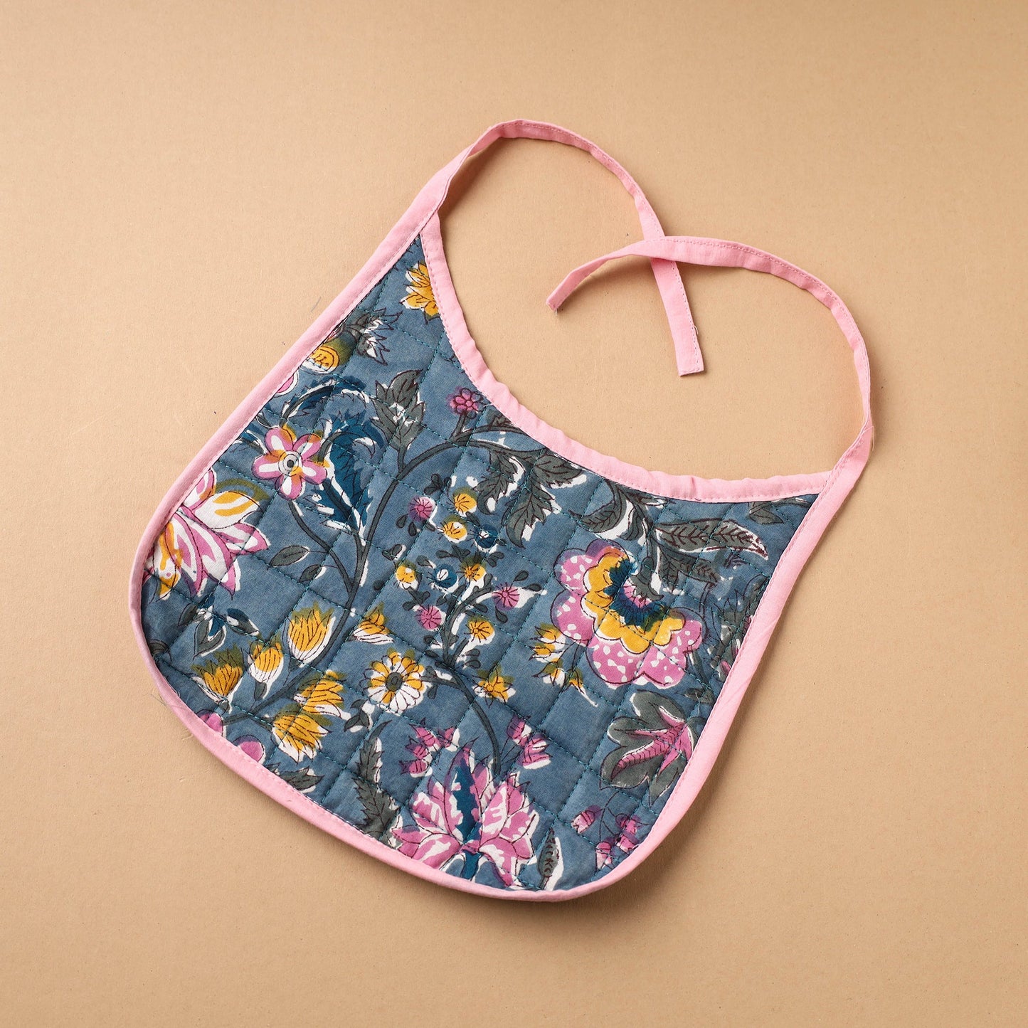 Blue Handmade Cotton Baby Bib