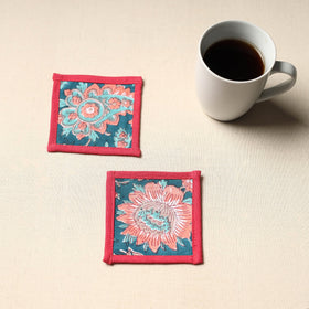 Blue Handmade Cotton Coasters (Set of 2)