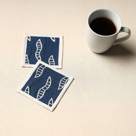 Blue Handmade Cotton Coasters (Set of 2)