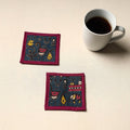 Blue Handmade Cotton Coasters (Set of 2)