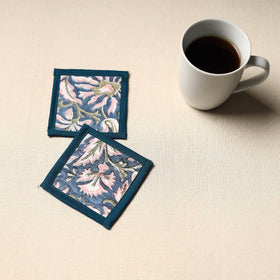 Blue Handmade Cotton Coasters (Set of 2)