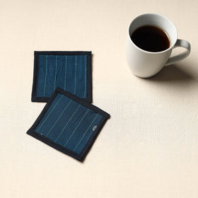 Blue Handmade Cotton Coasters (Set of 2)