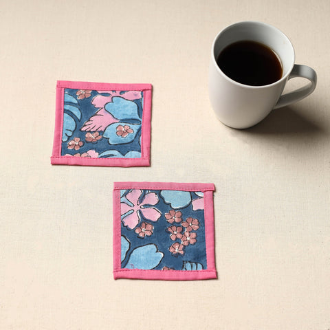 Blue Handmade Cotton Coasters (Set of 2)