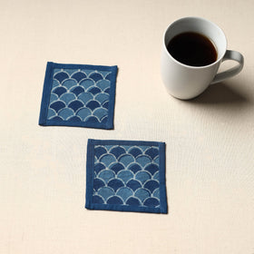 Blue Handmade Cotton Coasters (Set of 2)