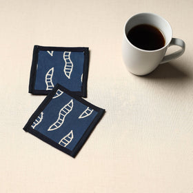 Blue Handmade Cotton Coasters (Set of 2)