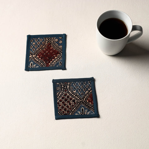 Blue Handmade Cotton Coasters (Set of 2)