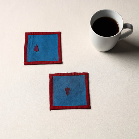 Blue Handmade Cotton Coasters (Set of 2)