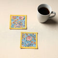 Blue Handmade Cotton Coasters (Set of 2)
