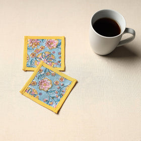 Blue Handmade Cotton Coasters (Set of 2)