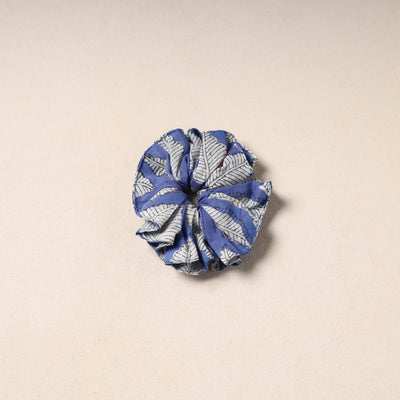 Blue Handmade Cotton Elastic Rubber Band/Scrunchie