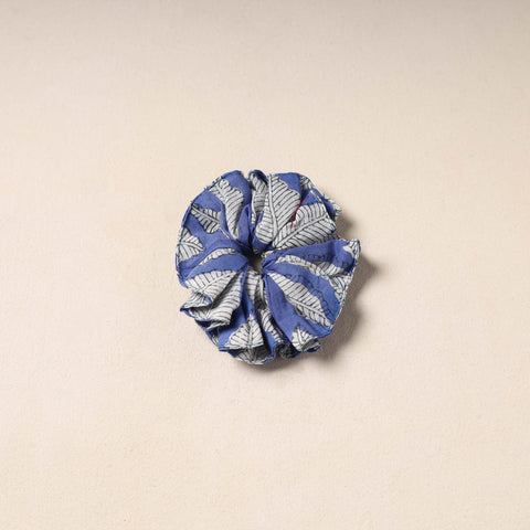 Blue Handmade Cotton Elastic Rubber Band/Scrunchie