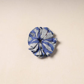 Blue Handmade Cotton Elastic Rubber Band/Scrunchie
