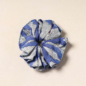 Blue Handmade Cotton Elastic Rubber Band/Scrunchie