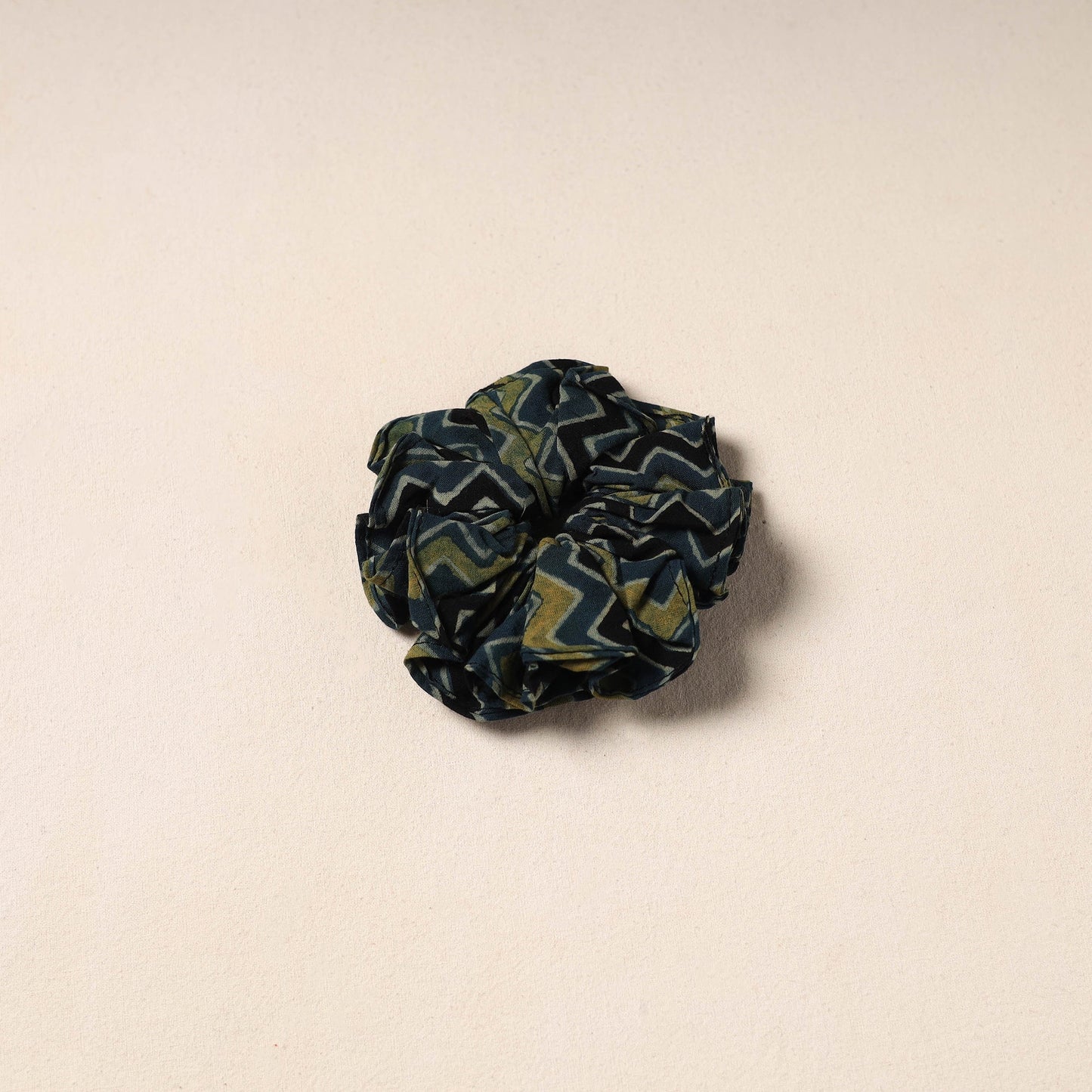 blue Handmade Cotton Elastic Rubber Band/Scrunchie