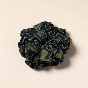 blue Handmade Cotton Elastic Rubber Band/Scrunchie