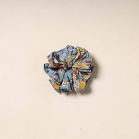 Blue Handmade Cotton Elastic Rubber Band/Scrunchie