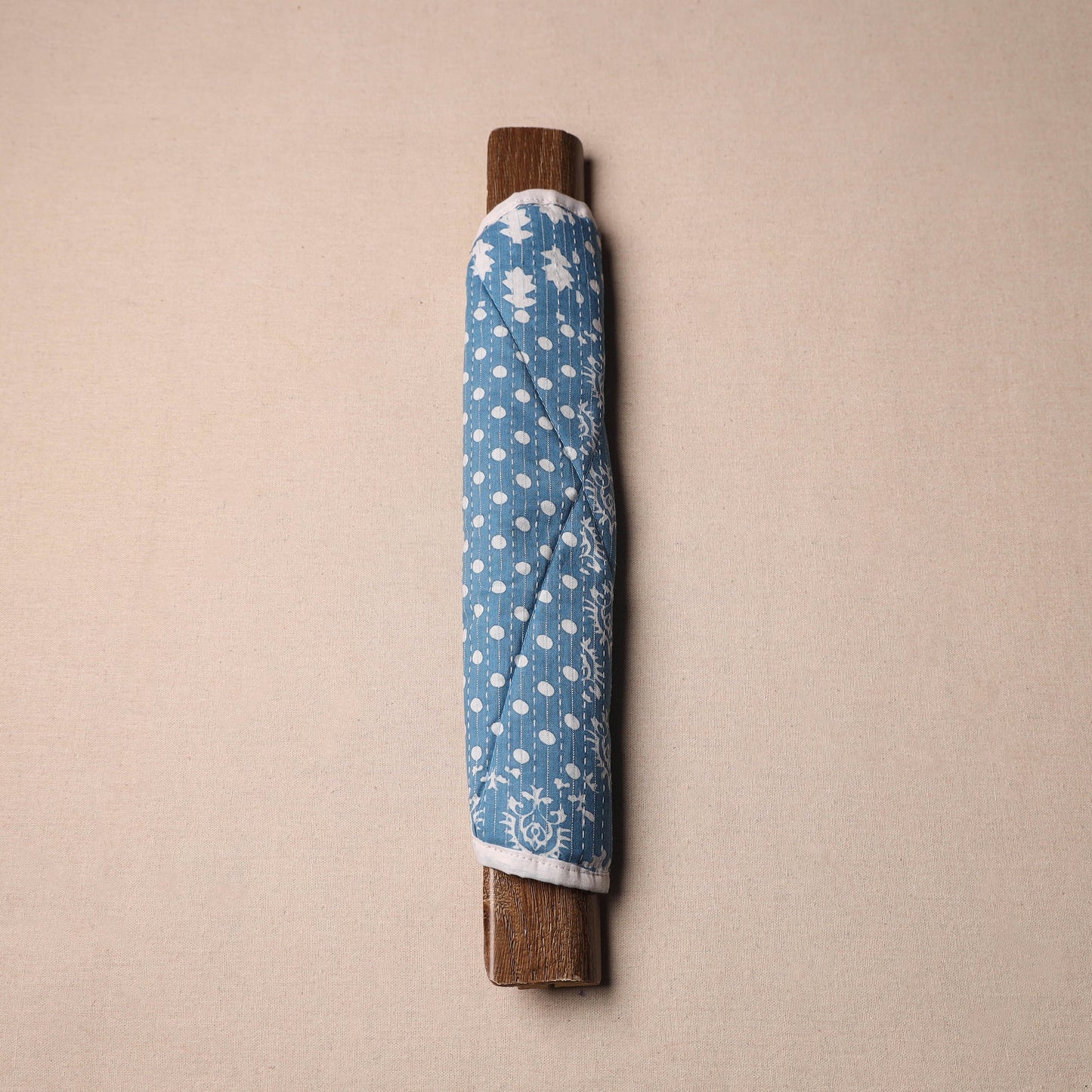 Blue - handmade cotton fridge handle cover 40 - handcrafted