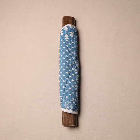 Blue - handmade cotton fridge handle cover 40 - handcrafted