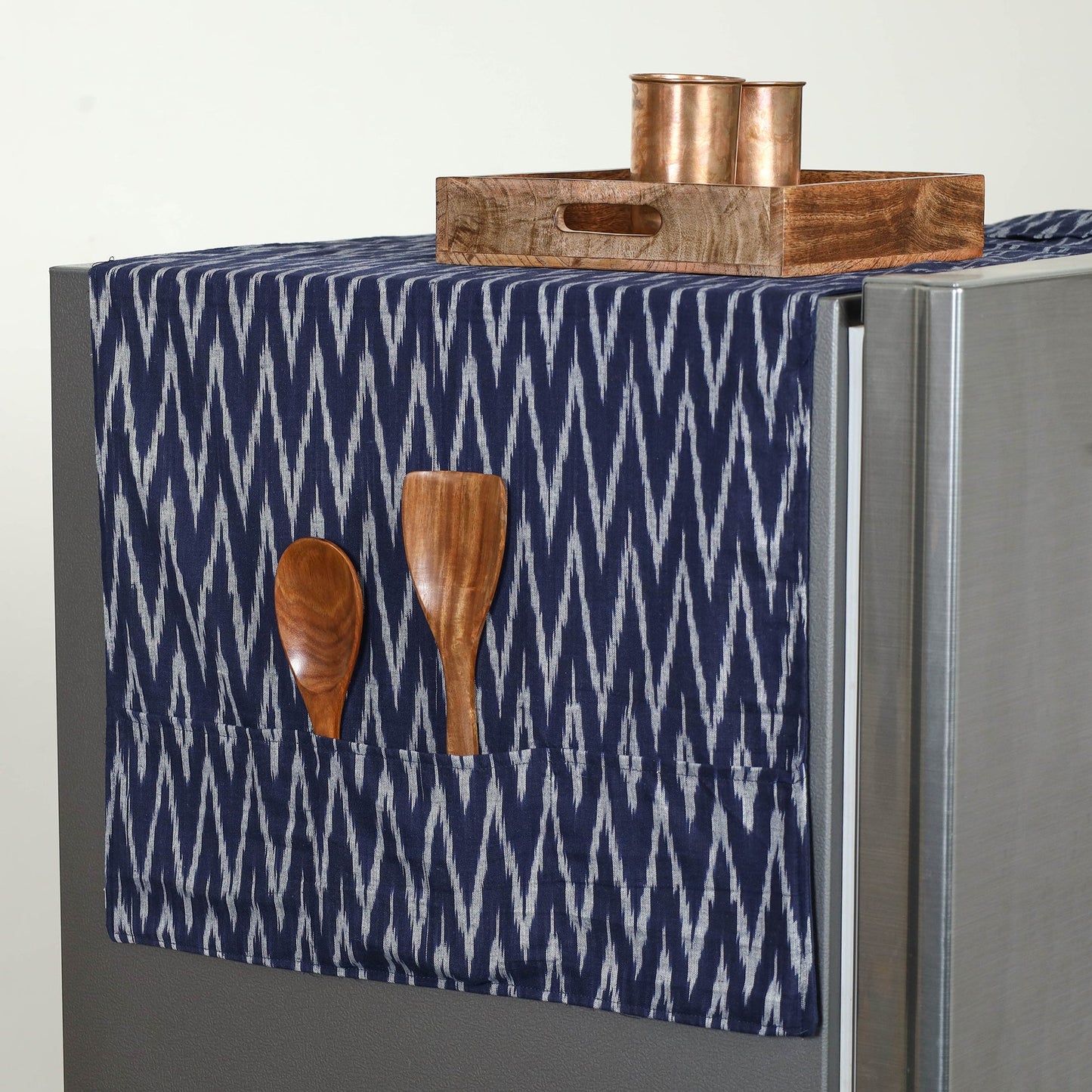 Buy Handmade Cotton Fridge Top Cover with Multiple Pockets 02 Online l iTokri.com
