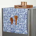 Blue Handmade Cotton Fridge Top Cover with Multiple Pockets