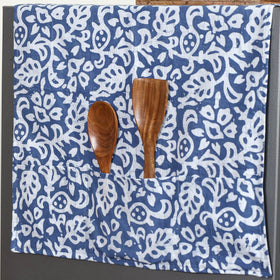 Blue Handmade Cotton Fridge Top Cover with Multiple Pockets