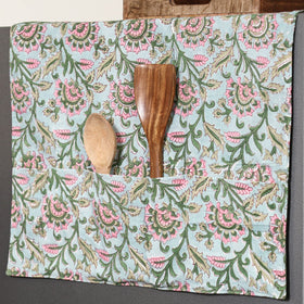 Blue - handmade cotton fridge top cover with multiple